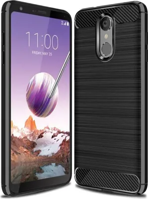 Zdjęcie produktu dla Ochronne etui na telefon komórkowy LG Q8 (2018) Case Cover Carbon Optics Black