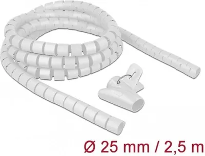 Image de DELOCK Spiralschlauch mit Einziehwerkzeug 2,5 m x 25 mm weiß