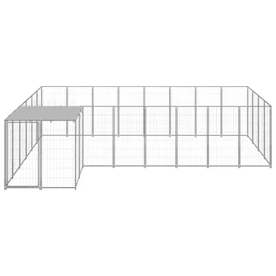 Zdjęcie produktu dla vidaXL Srebrna buda dla psa 10,89 m² stalowa