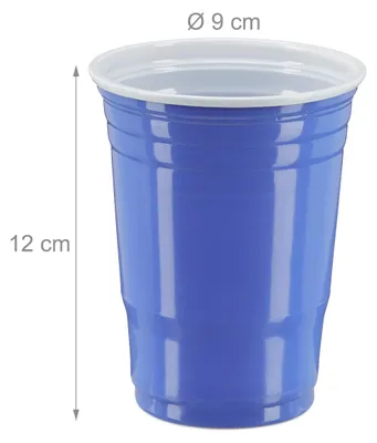 Immagine prodotto di 100 bicchieri da beer pong rossi e blu, bicchieri da 473 ml / 16 oz, bicchieri da festa in stile college americano, rosso, blu