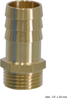 Produktbild von Messing Schlauchtülle mit Sechskant, AG x Schlauchtülle 1/8" x 6 mm