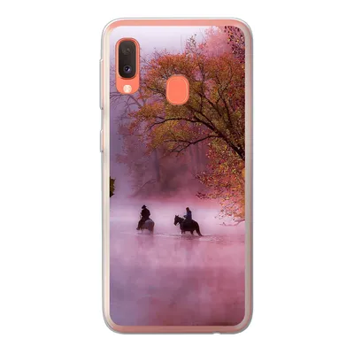 Produktbild von MuchoWow® Handyhülle Schutzhülle Hülle für Samsung Galaxy A20e Pferde - Nebel - Wald Silikon Softcase Handy Hülle - Abdeckung