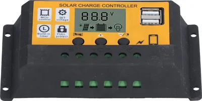 Obrázek produktu pro Solární regulátor nabíjení Nastavitelný fotovoltaický regulátor inteligentní výroby energie 12V 24V 10AYellow