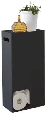 Productafbeelding van Yamazaki toiletrolhouder, groot model "TOWER", badkamerorganizer, zwart, roestvrij staal, 2 kg, 230 mm, 125 mm
