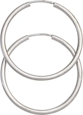 Produktbild von Ohrringe Creolen 30mm aus 585 Gold Weißgold rund dünn Ohrschmuck Damen