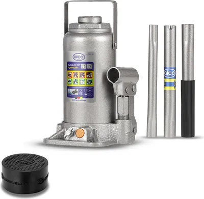 Zdjęcie produktu dla alca® Zestaw podnośników hydraulicznych 15 t 225-425 mm wysokość podnoszenia wraz z gumową podkładką