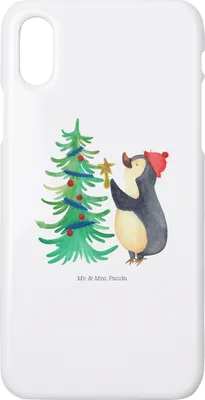 Produktbild von Mr. & Mrs. Panda Iphone 10 Handyhülle Pinguin Weihnachtsbaum - Weiß - Geschenk, Cover, Handy, X, Weihnachten, Winter, Case
