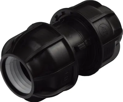Produktbild von Agora-Tec®  PE Fitting Rohr Verbinder 40mm auf 40mm für PE-Rohr 40mm auf PE-Rohr 40mm SCHWARZ