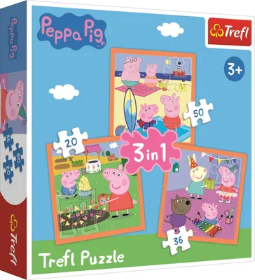Produktbild von TREFL Puzzle Peppa Pig: Erstaunliche Ideen 3in1 (20,36,50 Teile)