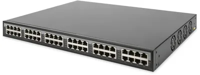 Produktbild von DIGITUS 24-Port 10G Ethernet PoE+ Injektor, 802.3at, 370 W