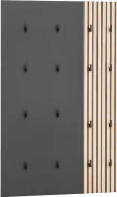 Produktbild von Garderobenpaneel modern in schwarz matt mit Eiche Natur ALTAMURA-80