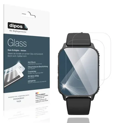 Produktbild von 2x Schutzfolie für DIVOAZBVO TK29 - Anti-Shock 9H Folie dipos Glass Kunststoffglas
