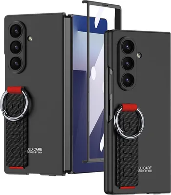 Produktbild von Für Samsung Galaxy Z Fold7 5G GKK Displayschutz Ring Halter Band Hülle Carbon