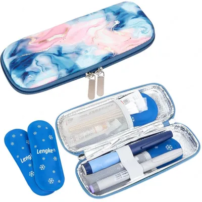 Produktbild von Kühltasche für Insulin mit 2 Kühlakkus Pink