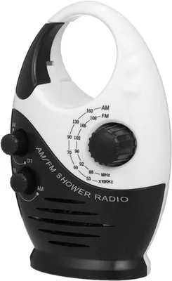 Productafbeelding van Doucheradio - Badkamer speaker - Muziek luisteren - Waterdicht ontwerp - Compact formaat - Zwart