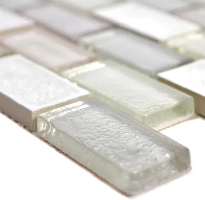 Produktbild von Glas Keramik Mosaikfliesen Mirasol Altweiß