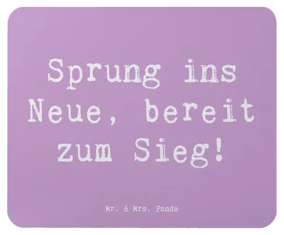 Produktbild von Mr. & Mrs. Panda Mauspad Spruch Sich in einer neuen Sportart versuchen - Lavendeltraum - Geschenk, sportliche Ziele, Lebenshilfe, motivierender, neue, laptop mousepad