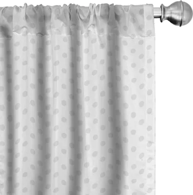Obrázok produktu pre ABAKUHAUS Šedé závesy, záclony, malé bodky na bielom pozadí Retro Tradičný pastelový vzor, 2 kusy 75 x 175 cm, bledošedá biela
