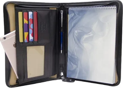 Produktbild von NODA A5 Leder Organizer für Dokumente und Notizen Notizbuchhülle schwarz