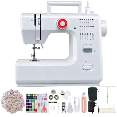 Produktbild von Mini-Nähmaschine 618 - 20 Sticharten - Steppstich - Doppelfaden - Elektro- und Handbetrieb - Automatische Spulenwicklung - 42-teiliges Nähset