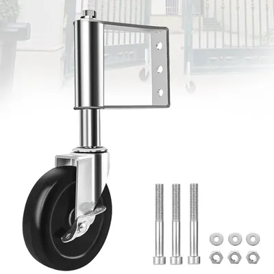Produktbild von Torrolle 100mm, Torrolle mit Bremse bis 100 kg Belastbarkeit, Federbelastete Torrollen, Lenkrolle für Schiebetor und Gartentor