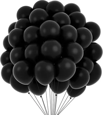 Immagine prodotto di Palloncini per Halloween - Set da 60 pezzi - Neri - Palloncini per feste, decorazioni per compleanni, ghirlande di palloncini