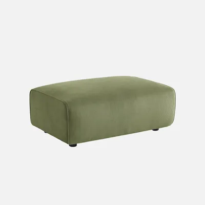 Produktbild von sweeek - Sitzhocker, Fußhocker mit Cordbezug für 3-Sitzer-Sofa Wallas - Grün