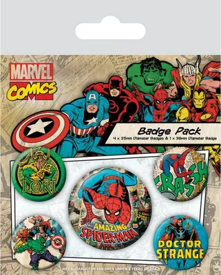 Obrázok produktu pre Marvel - sada odznakov "Comics" 5-pack PM169 (jedna veľkosť) (farebná)