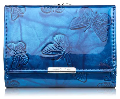 Produktbild von Kleines Portemonnaie aus mit Schmetterlingsprägung blau SP-23-DB