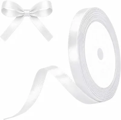 Productafbeelding van Satineerband, azuurwit, polyester, 1 cm x 22 meter, voor decoratie