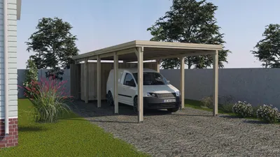 Produktbild von Einzelcarport 617 Gr.3 Trapezdach B x T x H 322 x 802 x 233