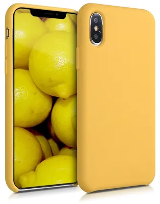 Produktbild von kwmobile Handyhülle für Apple iPhone XS Hülle - Case Silikon - Kabelloses Laden - Schutzhülle Cover in Honiggelb