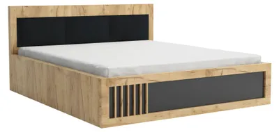 Obrázek produktu pro Manželská postel 180x200 ORYNA - dub craft zlatý / černá