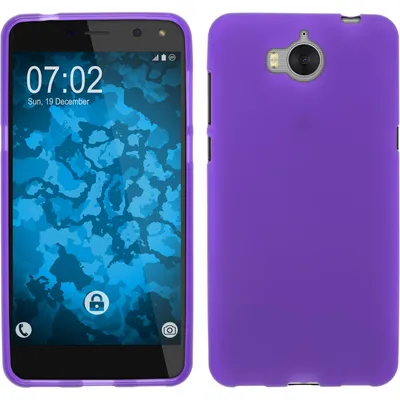 Produktbild von PhoneNatic Case kompatibel mit Huawei Y5 2017 - lila Silikon Hülle matt + 2 Schutzfolien