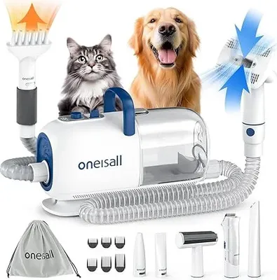 Produktbild von Oneisall Hundeschermaschine mit Staubsauger Trockner, 8 in 1 Profi Haustierpflegeset, 2.5 L
