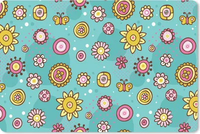 Produktbild von MuchoWow® Schreibtischunterlage Blumen - Schmetterlinge - Muster 60x40 cm - XXL Mauspad - Großes Mauspad