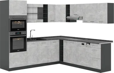 Immagine prodotto di Cucina angolare completa Vicco R-Line Calcestruzzo 247 x 60 cm , PL Antracite, Model 54124