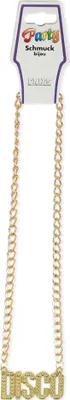 Produktbild von Halskette Kette Disco 70 cm Länge 70er Hippie Goldfarben Karneval Fasching Party