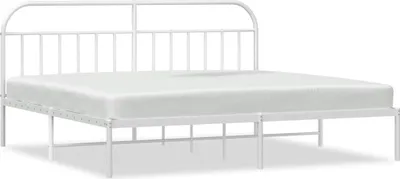 Produktbild von vidaXL Bettgestell mit Kopfteil Metall Weiß 200x200 cm