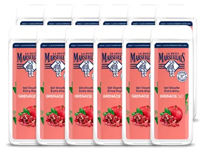 Immagine prodotto di 12 flaconi di gel doccia biologico al melograno Le Petit Marseillais - 400 ml - confezione  - 12 pezzi