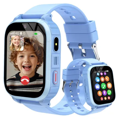 Produktbild von Smartwatch Kinder GPS SOS 4G Videoanruf Schulmodus WiFi Ortung IP68 Blau