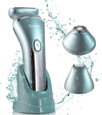 Produktbild von Hatteker Elektrischer Rasierer 3-in-1 Geeignet für Gesicht Kinn Arme Beine Achseln Tragbare Schmerzlose Drahtlose Bikini Elektrische IPX7 Blau