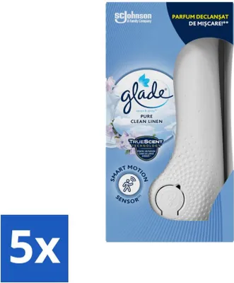 Productafbeelding van Glade - Verfrisser met geurdispenser - Pure Clean Linen - 18 ml - Voordeelverpakking - 5 stuks