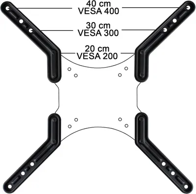Produktbild von VESA-Adapterplatten – Für LCD-, LED-, OLED- und Plasma-Fernseher, inklusive gebogener Modelle – Befestigung – Erweiterung von VESA 200 auf 300 und 400 – Schwarzes Modell: AD22B