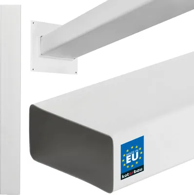Zdjęcie produktu dla KOTARBAU® Kanał Wentylacyjny Płaski Plastikowy Szczelny Biały 110 X 55 MM 100 CM