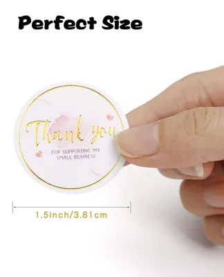 Obrázek produktu pro Samolepky, 1,5 palce, 500 kusů, růžové a zlaté, pro balení