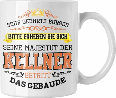 Produktbild von Trendation - Kellner Tasse Geschenk für Kellner Gastro Geschenke Geschenkidee (Weiß)