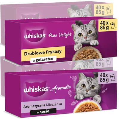 Zdjęcie produktu dla Whiskas Adult 160x85g Mokra Karma Dla Kota Aromatyczna Mieszanka + Drobiowe Frykasy