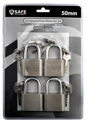 Image de Cadenas Cadenas à crochet - Cadenas de haute qualité - s'entrouvrant 4 fois 50mm étrier court