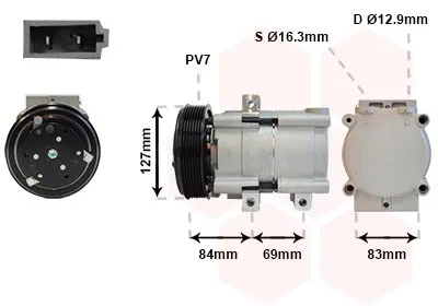 Produktbild von VAN WEZEL 1800K167 Klimaanlage Klimakompressor PAG 46 R134a für FORD Transit Mk6 Kasten (V347, V348, FA) Transit Mk6 Bus TRANSIT Bus TRANSIT Kasten